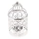 thumbnail image 1 of Portavelas decorativo de metal con diseño floral calado para velas pequeñas. A-plata, 1 of 9