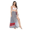 thumbnail image 2 of FORMRS Womens Long Sarong Beach Wrap Semi-Sheer Bikini Skirt Bathing Swimsuit Cover Up, Red Boat, 2 of 7