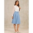 thumbnail image 4 of DARING DIVA Women's Casual Office A-Line Button Decor Midi Skirts S Grey Blue, 4 of 6