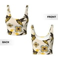thumbnail image 6 of Uemuo Yellow Flowers Hummingbird Pattern Women's Sports Bra - High Impact Support, Breathable, and Comfortable Athletic Bra for Running, Yoga, and Workouts, 6 of 9