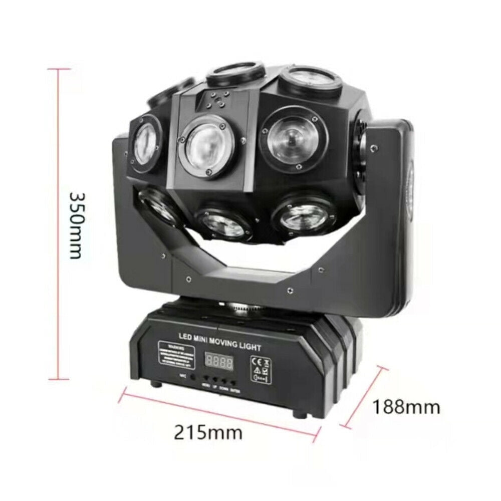 Miumaeov 4 in 1Moving Head Stage Light Professional 18 LED RGBW Stage Light Sound Activated DMX 512 Control for DJ KTV Disco Party Wedding Concert Festival