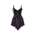 thumbnail image 6 of New Women's Gothic Dress Off Shoulder Strap Steampunk Dress Retro Spaghetti Strap Lolita Dress-Purple-L, 6 of 7