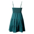 thumbnail image 6 of RMGVDSD Summer Dresses For Women Casual Dress Spaghetti Strap Sleeveless Smocked Mini Dress Solid Color Beach Vacation Flowy A-Line Sundress Everyday Sundress, 6 of 6
