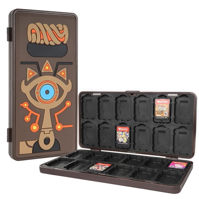 Game Card Case for Switch/SD Cards, Storage 24 Switch Game Cards Portable Holder Pretty Cute Hard Shell with Magnetic Closure