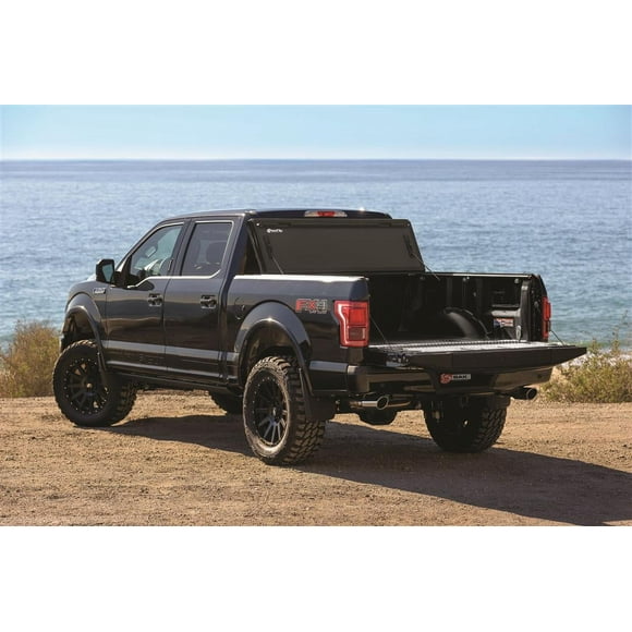 BAK Industries Tonneau Cover 448330 BAKFlip MX4; Hard Folding; Lockable Using Tailgate Handle Lock; Black Matte; Aluminum; Can Be Used With BAK Tool Box