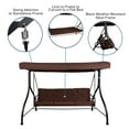 thumbnail image 6 of Flash Furniture 3-Seat Outdoor Steel Converting Patio Swing Canopy Hammock with Cushions / Outdoor Swing Bed (Brown), 6 of 14