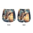 thumbnail image 3 of Gukieu Sailing Dancing Dolphin Print Women's Sports Shorts with Drawstring Elastic Waistband for Running, Yoga, Fitness-Large, 3 of 7