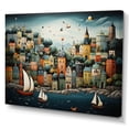 thumbnail image 2 of Designart "Hues of Harbor Dreams by the Coast" Port Landscape Canvas Art Print, 2 of 5