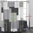 thumbnail image 5 of Geometric Shower Curtain Geometric Waterproof Shower Curtain Set Minimalism Shower Curtain Liner with Hooks Machine Washable Modern Decorative Polyester Cloth Shower Curtains for Bathroom, 5 of 5