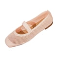 thumbnail image 2 of Samdudou Ballet Flats for Women Closed Toe Mary Jane Slip On Shoes Hollow Out Mesh Knit Upper with Elastic Instep Strap Casual Walking Footwear, 2 of 9