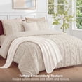 thumbnail image 3 of U by Bedsure Tufted Boho Comforter Set Full, Beige, 3 Pieces Farmhouse Shabby Chic Embroidery Bedding Set, Soft Jacquard Comforter for All Seasons, 3 of 9