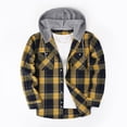 thumbnail image 2 of Dagugfen Jackets for Men Hoodie Long Sleeve Button down Plaid Loose Casual Work Tops Outerwear Pockets, 2 of 3