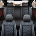 thumbnail image 3 of Maidao Car Seat Covers for Lexus for IS/Altezza 1999-2013 5 Seats Leather Waterproof Front Rear Cushion Protector Full Set Black and Blue, 3 of 8