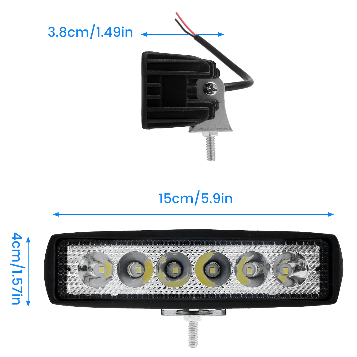 2-Pack LED Daytime Running Lights - 12V 18W 6000K White IP67 Waterproof Auxiliary Lights