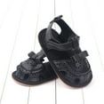 thumbnail image 3 of Ticikt Baby Girls Boys Sparkly Bowknot Sandals Soft Anti- Rubber Sole Summer Outdoor Shoes Toddler First Walkers,Color:Black,Size:0-6 Months, 3 of 7