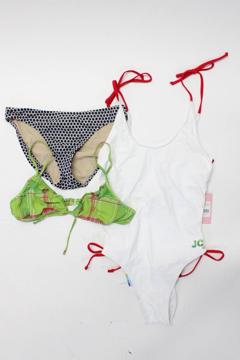 Juicy Couture Juicy Couture J Crew Women One Piece Bikini Top Bottoms White Medium Small Lot 3 Walmart Com Walmart Com