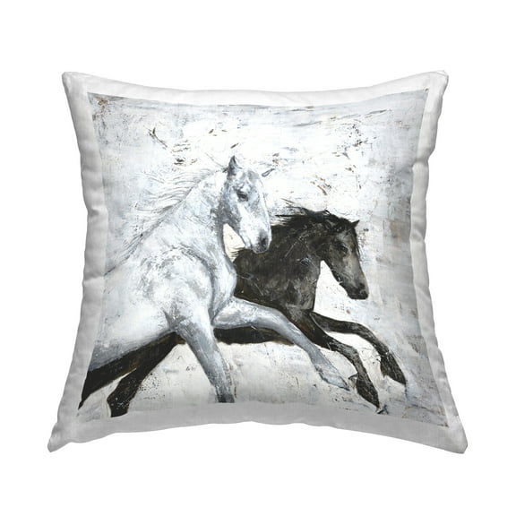 Stupell Industries Galloping Rustic Horses Decorative Printed Throw Pillow Design by Design Fabrikken