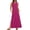 Hot Pink, variant on Women Dresses Floral Printed Crewneck Sleeveless Split Long Dresses Beach Vacation Wedding Guest Dress
