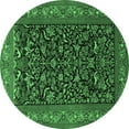 thumbnail image 1 of Ahgly Company Indoor Round Persian Emerald Green Traditional Area Rugs, 6' Round, 1 of 4