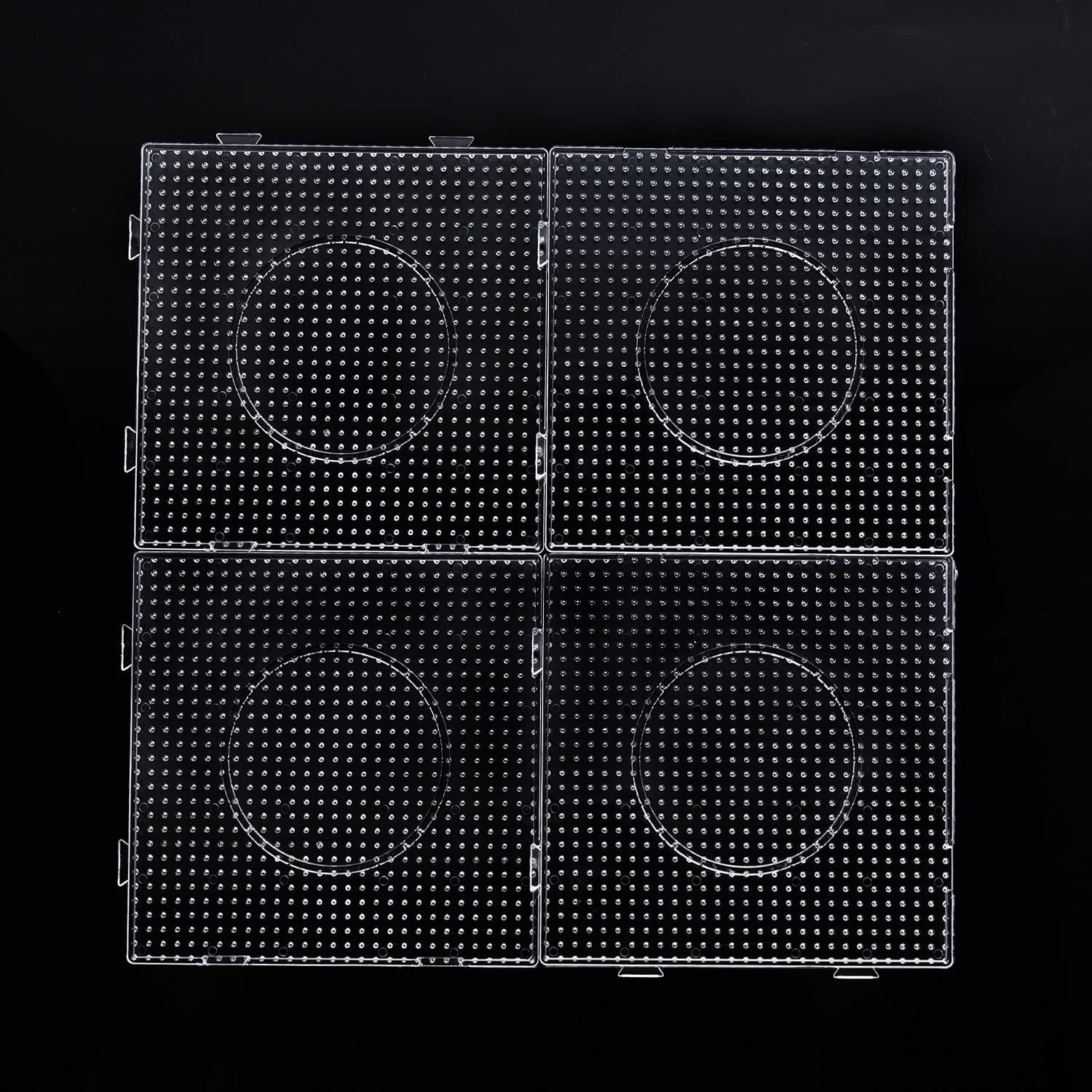 5.8 x 5.8 in Fuse Beads Pegboards 5mm Large Square Clear Plastic Pegboards 6 Pcs for Kids Craft Beads