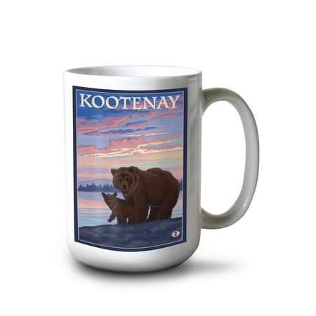 

15 fl oz Ceramic Mug Kootenay Canada Bear and Cub Dishwasher & Microwave Safe
