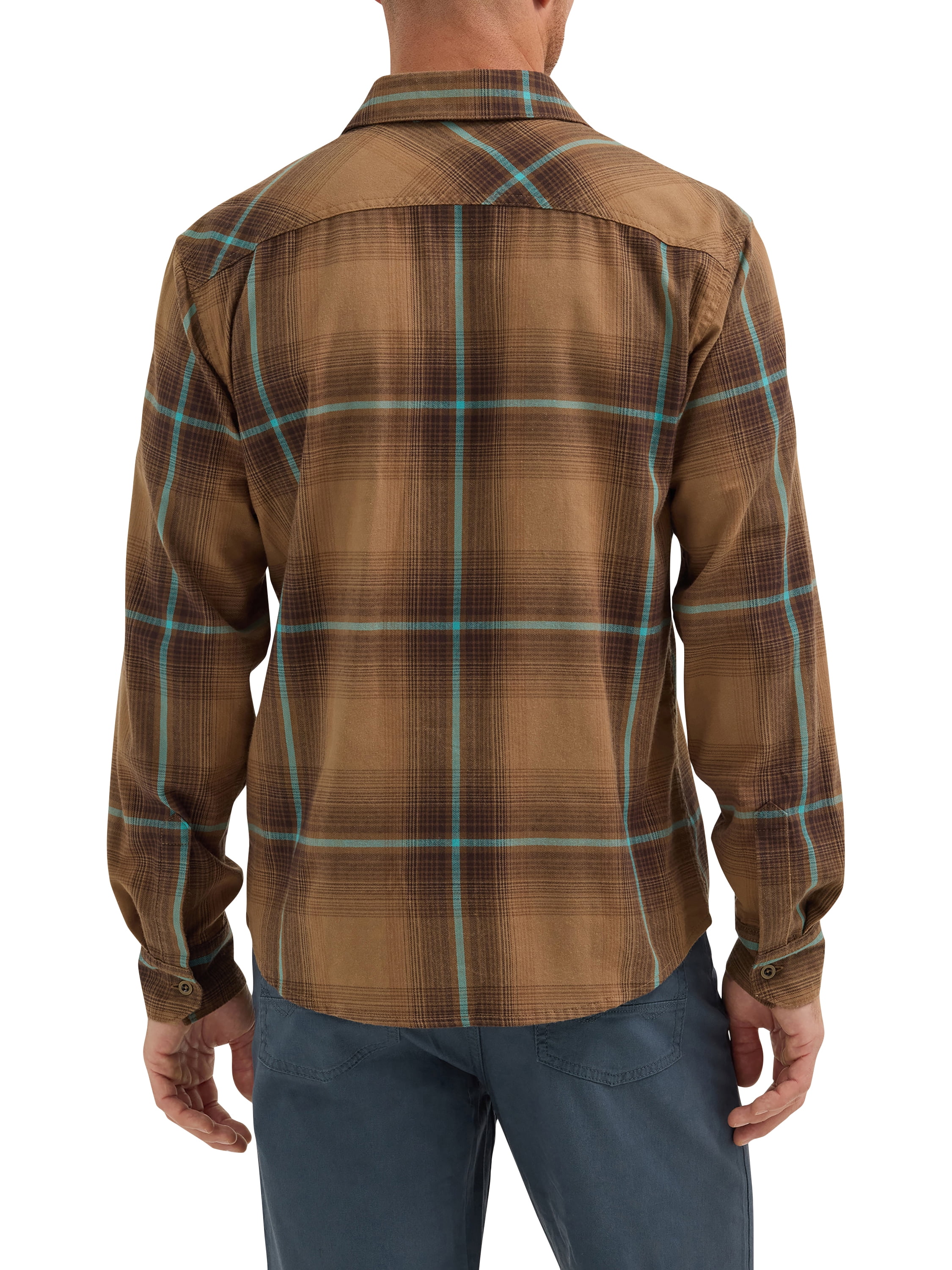 Wrangler® Men's Slim Fit Long Sleeve Woven Twill Shirt with Sunglasses Cleaner, Sizes S-5XL