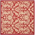 thumbnail image 2 of SAFAVIEH Courtyard Yvette Floral Indoor/Outdoor Area Rug, 6'7" x 6'7" Square, Red/Natural, 2 of 6