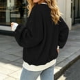 thumbnail image 7 of Color Block Sweatshirt For Women, Crewneck Puff Long Sleeve Tops, Fall Oversized Fashion Casual Pullover Shirts S-XXL, 7 of 7