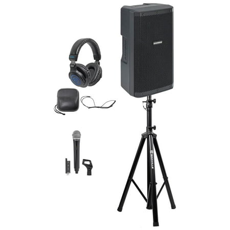 Samson RS110A 10" 300w DJ PA Speaker+Bluetooth/USB+Wireless Mic+Stand+Headphones