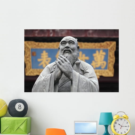Statue Confucius Temple Shanghai Wall Mural by Wallmonkeys Peel and Stick Graphic (48 in W x 32 in H) WM170149