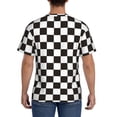 thumbnail image 2 of Naloa Black and White Checkerboard Men's T-Shirt Sport T-shirt Men's Basic Tee Casual Men's Shirt, Round Neck, Short Sleeves - Large, 2 of 5