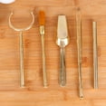 thumbnail image 3 of Raindrops Copper Cylinder Tea Tool Set for Chinese Kung Fu Tea Making 2 Section Bamboo Shape Assorted Color, 3 of 8