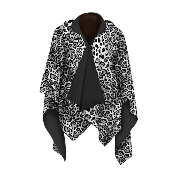 Leopard Skin Black & White Raincape