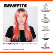 Lime Crime Unicorn Hair, Semi-Permanent Hair Color, Vegan, Full Coverage, Neon Peach, Unisex, 6.76 fl oz