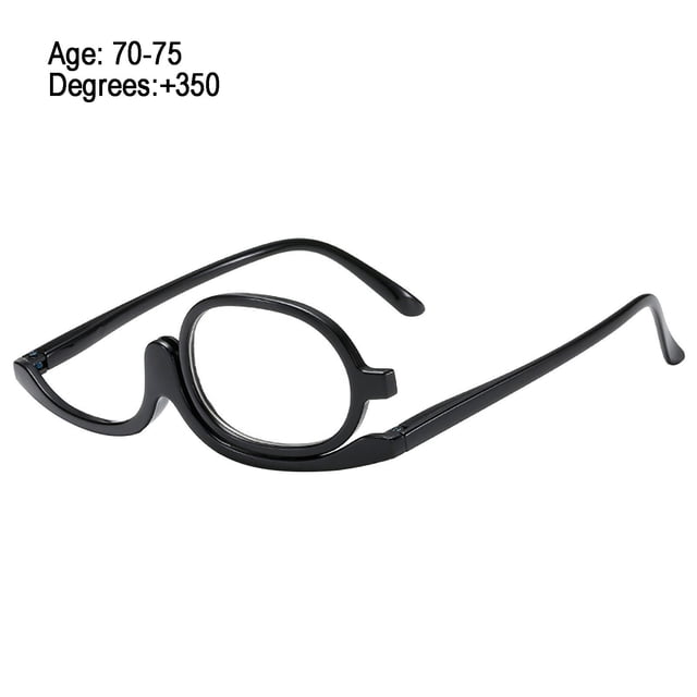 Uscallm Lunettes de Lecture Bifocales Rotatives et Pliables pour Femmes, Lunettes Mains Libres pour Application de Maquillage, Lunettes Cosmétiques Unilatérales, Lunettes Grossissantes à Monture Ajustable pour Maquillage et Lecture