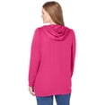 thumbnail image 2 of Woman Within Plus Size Zip Front Hoodie Jacket Long Oversized Fleece Jacket, 2 of 6