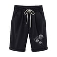 thumbnail image 5 of Dazajoo Wide Leg Bermuda Shorts for Women Knee Length Summer Dandelions Print Drawstring Half Pants with Pockets 2024 Womens Casual Elastic Waist Beach Shorts Today's Deals,Black,L, 5 of 5