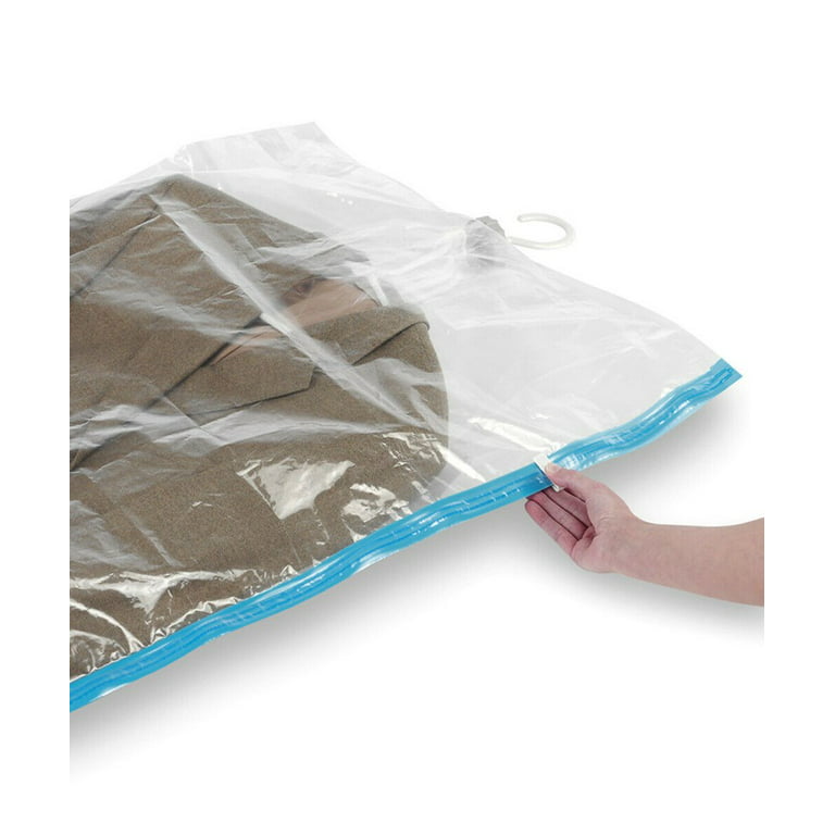 Hanging Vacuum Storage Bags, Space Saver Bags, Vacuum Sealed Bags for  Clothes Coats Jackets, 6 Pack of 53x27.6 Inch, Clothes Storage Bags