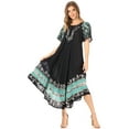 thumbnail image 5 of Sakkas Sara Batik CaftanTank Dress / Cover Up - Black / Mint - One Size Regular, 5 of 5