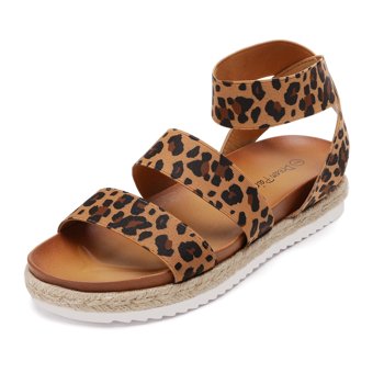 Dream Pairs Women's Platform Wedge Sandals JIMMIE LEOPARD Size 6.5