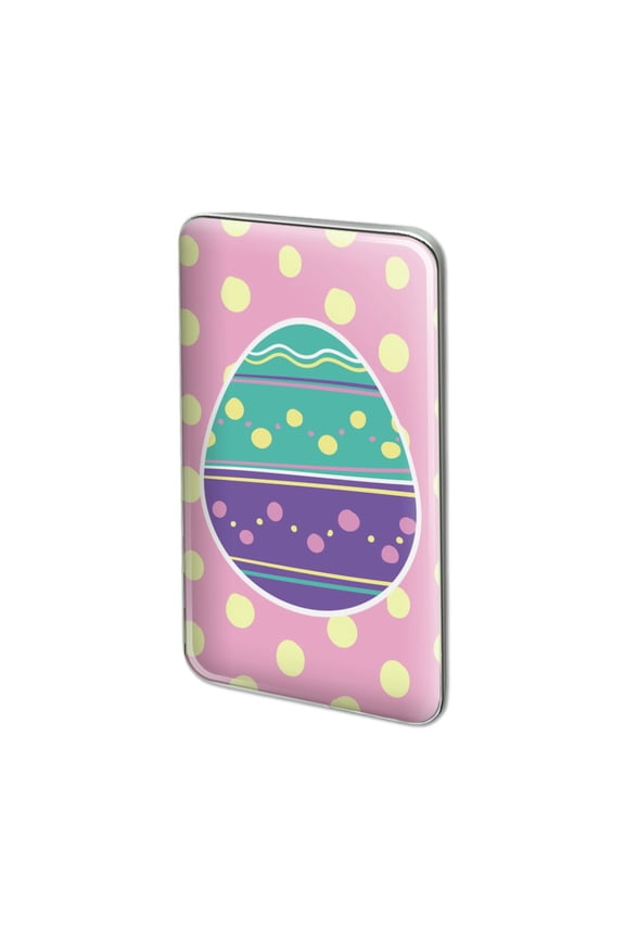Cute Easter Egg Turquoise Purple Polka Dots Metal Rectangle Lapel Hat Pin Tie Tack Pinback