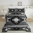 thumbnail image 2 of jejeloiu Gray White Geometric Bedding Comforter Set,Boho Exotic Style Twin Comforter Sets,Rustic Aztec Rhombus Bedding Set For Adults,Super Cozy Room Decor Reversible,2pcs, 2 of 8