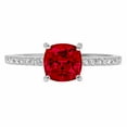 thumbnail image 7 of Solitaire with Accents Engagement Ring for Women - 2.7ct Natural Garnet in 14K White Gold Promise Ring, 7 of 7