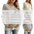 thumbnail image 4 of Noric Women Maternity Long Sleeve Striped T-Shirt Casual Henley Neck Tops for Pregnancy Fall Winter Daily Wear, 4 of 7