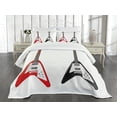 thumbnail image 3 of Ambesonne Guitar Quilted Bedspread Set 3 Pcs, V Shaped Design Song, King Size, Multicolor, 3 of 5
