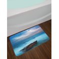 thumbnail image 2 of Nature Bath Mat, Tropic Sea with Rocks and Storm Flash in the Air Tranquil But Dangerous Epic Scenery, Non-Slip Plush Mat Bathroom Kitchen Laundry Room Decor, 29.5 X 17.5 Inches, Turquoise, Ambesonne, 2 of 2