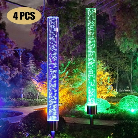 Backyard Bubble 4pcs Garden Solar Lights Outdoor Solar Acrylic Bubble RGB Color Changing Solar Powered for Garden Patio Backyard Pathway Decorations ()