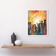thumbnail image 2 of Group Singing Hymns at Sunrise Abstract Female Gospel Choir Modern Watercolour Painting Art Print Framed Poster Wall Decor 12x16 inch, 2 of 5