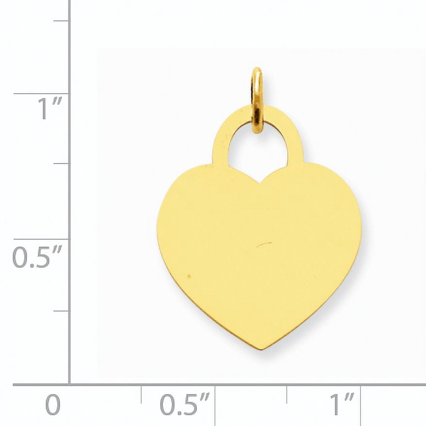 14k Plain .011 Gauge Engravable Heart 22x18mm Disc Charm XM523/11
