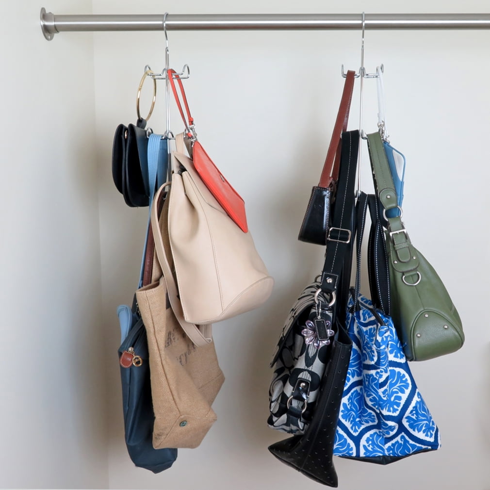 Hanging Closet Organizer, 1 Pcs 6 Pockets Hanging Handbag Purse Organizer  for Family Closet Bedroom, Foldable and Universal White - Walmart.com